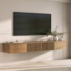 Rack Suspenso Para Tv Até 75 Polegadas Portas Ripadas 210cm A