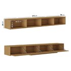 Rack Suspenso Para Tv Até 75 Polegadas Portas Ripadas 210cm A