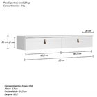 Rack Suspenso Para Tvs Até 50 Polegagas Branco