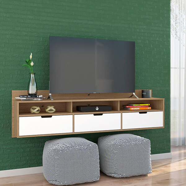 Rack Suspenso Pênsil – Olivar - Natural Carvalho / Branco