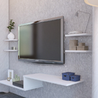 Rack Suspenso Prateleiras Blue Ray Conjunto Em Mdf Branco