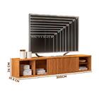 Rack Suspenso Ripado Tv Até 70 Polegadas Carvalho Nobre Greta