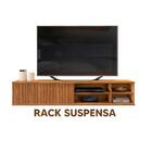 Rack Suspenso Ripado Tv Até 70 Polegadas Carvalho Nobre Greta