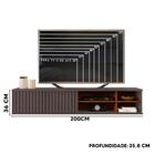 Rack Suspenso Ripado Tv Até 70 Polegadas Cinza Urbano Nogueir