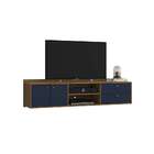 Rack Suspenso Torrens Freijó E Azul Marinho 162 Cm