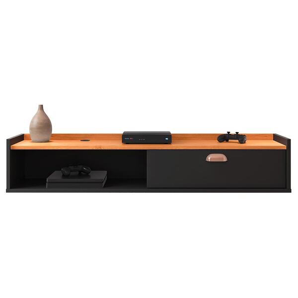 Rack Suspenso Tv 1.20 Home Decor 1 Porta Puxador Concha Nicho