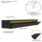 Rack Suspenso Uno P/ Tvs Até 65 Polegadas 180cm 2 Portas Pret