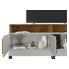 Rack Taípe Tv 65 Polegadas Com 2 Portas Pés Madeira Maciça