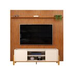 Rack Tampo Bandeja Curvo Cher Com Painel Ripado Para Tv Até 7