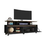 Rack Texas Preto E Cinamomo 160 Cm