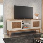 Rack Topázio 1,35m 2 Portas E Nicho Central C/ Prateleira Off