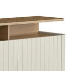 Rack Tv 55 Pol 180cm Portas Brise Blen Louro/luna/preto I06 -