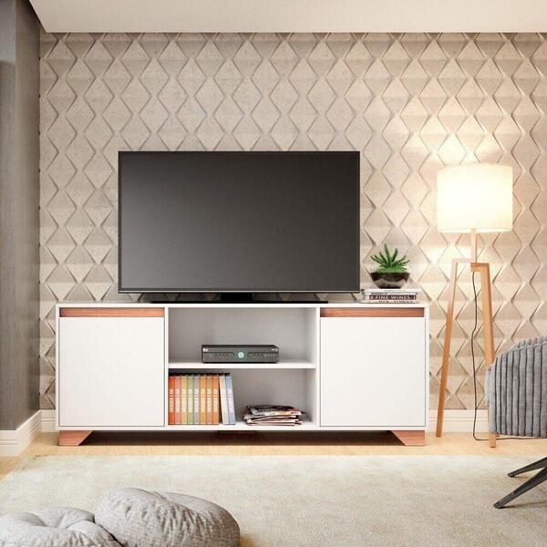 Rack Tv 60" 2 Portas 135cm Multimóveis Cr45100 Branco/siena