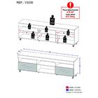 Rack Tv 65" C/ Rodízios  E 2 Portas Paris Multimóveis V3330