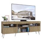 Rack Tv 65" Com Pés Retrô E 2 Portas Paris Multimóveis Rustic