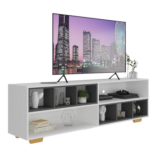 Rack Tv 75" Com Nichos E Pés Jazz Multimóveis V1023 B