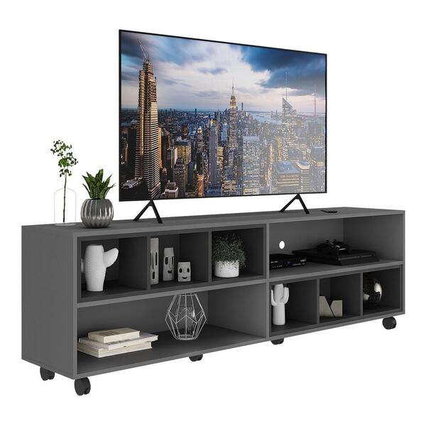 Rack Tv 75" Com Rodízios E Nichos Jazz Multimóveis V1020