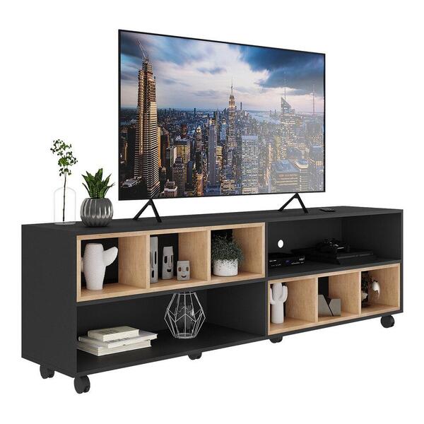 Rack Tv 75" Com Rodízios E Nichos Jazz Multimóveis V1020