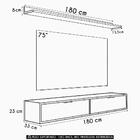 Rack Tv 75 Pol. Suspenso 180cm 2 Portas Lila Branco/cinamomo