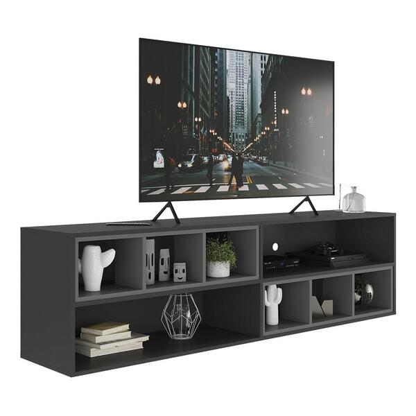 Rack Tv 75" Suspenso Com Nichos Jazz Multimóveis V1021
