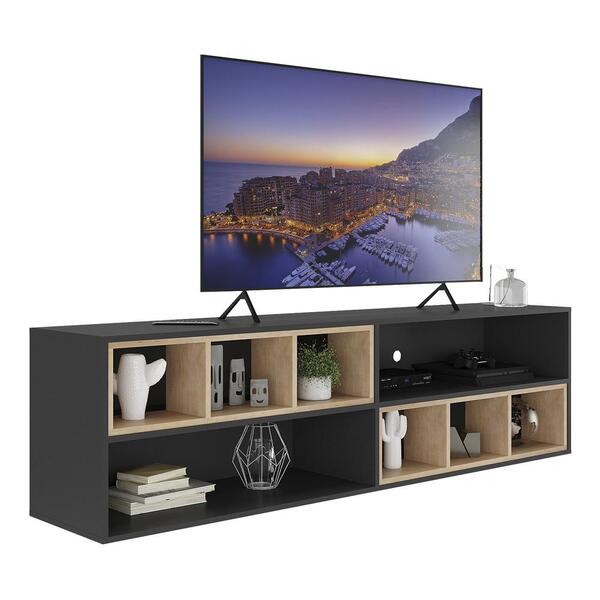 Rack Tv 75" Suspenso Com Nichos Jazz Multimóveis V1021