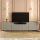 Rack Tv 85 Pol 260cm 4 Portas Brise Blen Grigio/preto I06 - M