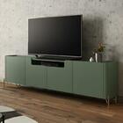 Rack Tv 85 Pol 260cm 4 Portas Lisas Blen Musgo/dourado I06 -