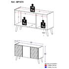 Rack Tv Até 32 Polegadas 3 Portas Retrô Com Espelhos Multimóv