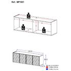 Rack Tv Até 50 Polegadas 4 Portas Suspenso Com Espelhos Multi