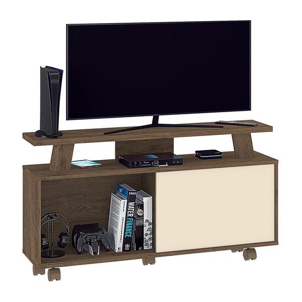Rack Tv Até 55" Com 1 Porta E Rodízios Multimóveis Cr45217