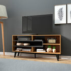 Rack Tv Sala De Estar 136 X 66 Cm Mdp Carvalho Cinza 0661 Menu