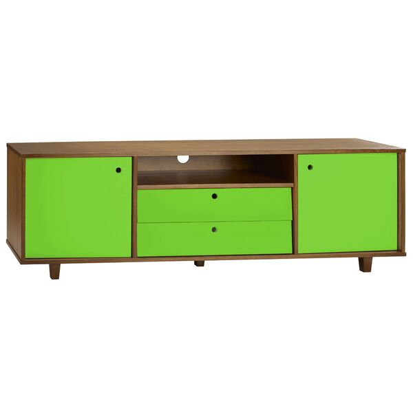 Rack Vintage - 2 Portas - 2 Gavetas - 1 Nicho  - Verde Limão