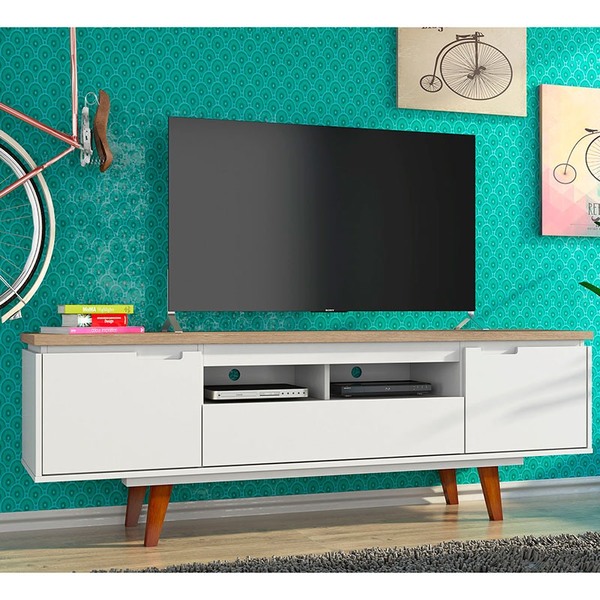 Rack Vintage Canadá – Olivar - Branco / Natural Carvalho | Leroy Merlin