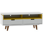 Rack Vintage Lévis Branco E Amarelo 136 Cm