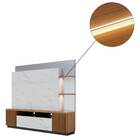 Rack Virginia 210cm Tv 70" Noce Milano Preto Fosco Calacatta