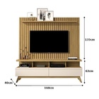 Rack Vivare 1.6 Wood Com Painel Classic Ripado Para Tv Até 65