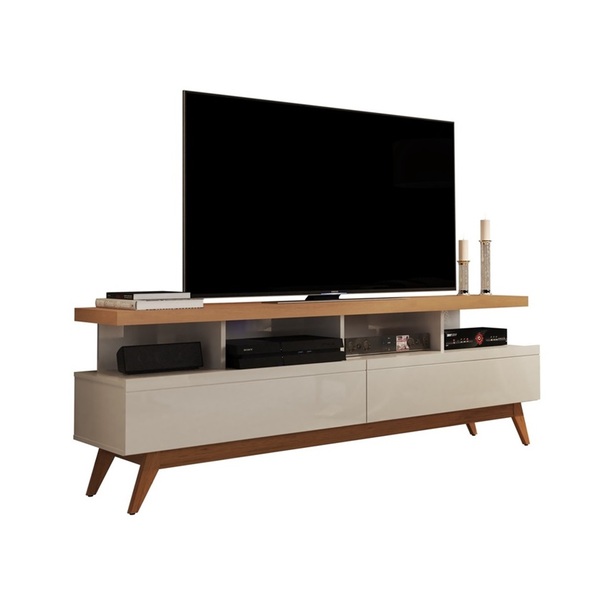 Rack Vivare 1.6 Wood Off White/Nature - Germai Móveis