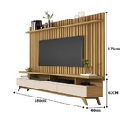 Rack Vivare 1.8 Wood Com Painel Classic Ripado Para Tv Até 72