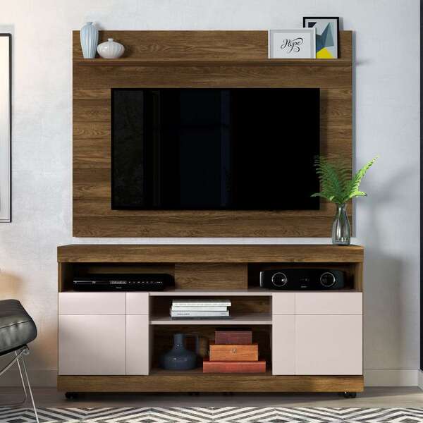 Rack Yara Com Painel Para Tv Maia Até 47 Polegadas Canela E O