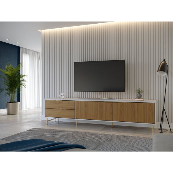 Rack Yves 2 Gavetas E 2 Portas Para Sala De Estar Off White C