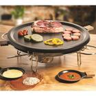 Raclete Grill 37cm C Pastilhas P/ Queimador Racleteira Preta