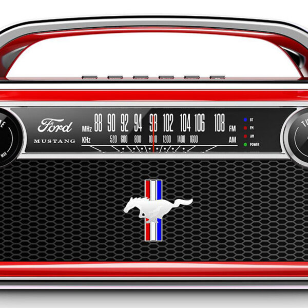 Rádio Am/fm Portátil Ford Mustang Stereo Ion, Bluetooth E Bat