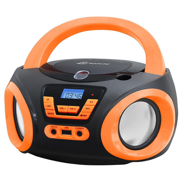 Rádio Com Cd Lenoxx Bd-121 Pl Com Entrada Usb Preto E Laranja
