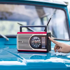 Radio Portátil Clock Mp3 Red Telespark 3w Usb À Bateria