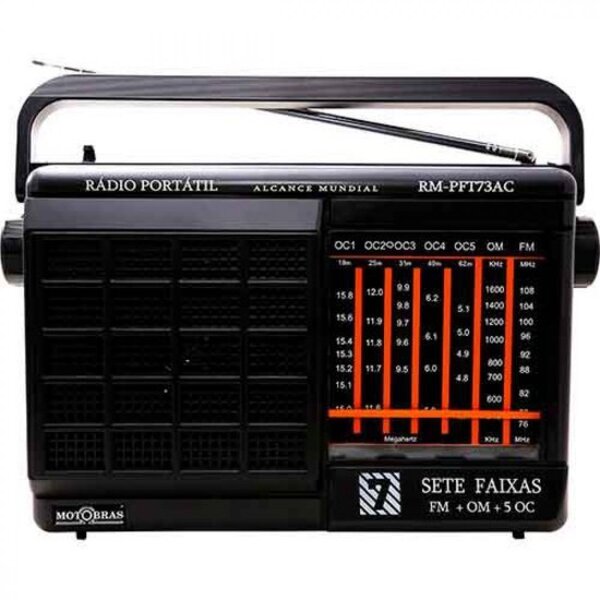 Rádio Portátil Motobras Fm/am/oc 7 Faixas - Rm-pft73/ac