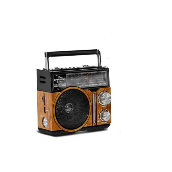 Radio Portatil Retro Vintage Am-fm Grasep D-1602 Madeira | Leroy