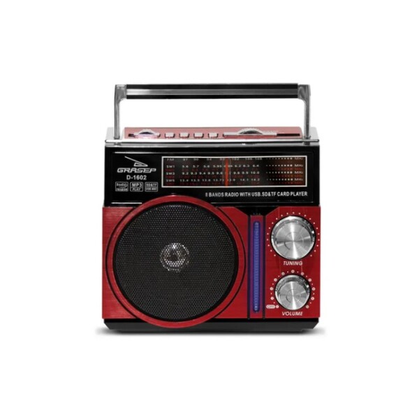Radio Portatil Retro Vintage Am-fm Grasep D-1602 Vermelho