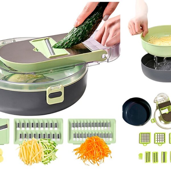 Ralador E Fatiador De Vegetais Redondo 15 Peças