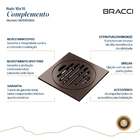 Ralo 10x10 Bronze Escovado