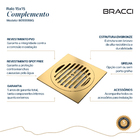 Ralo 15x15 Dourado Escovado